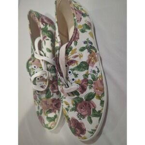 Ms Pro Floral Canvas Sneakers Womens 9 Rose Print Lace Up Shoes